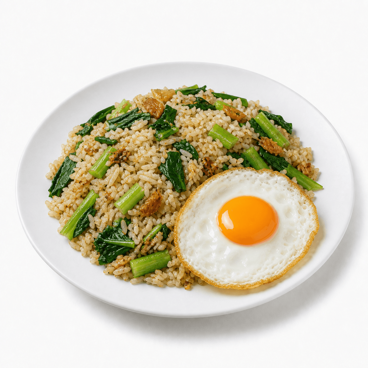 ข้าวผัดคะน้าปลาเค็ม + ไข่ดาว